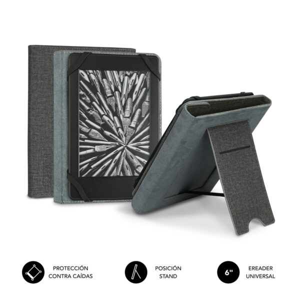 Funda subblim clever ebook case 6 pulgadas stand case gris