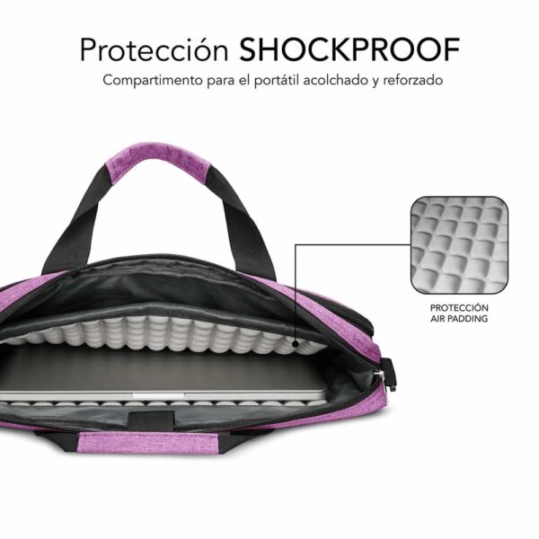 Maletin subblim air padding para portatil 15.6 pulgadas rosa - Imagen 3
