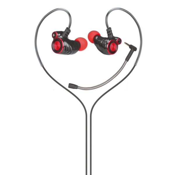 Auricular hp dhe - 7002 microfono jack 3.5mm negro - rojo - Imagen 3