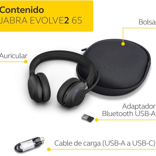 Auriculares jabra evolve2 65 uc color negro - Imagen 2