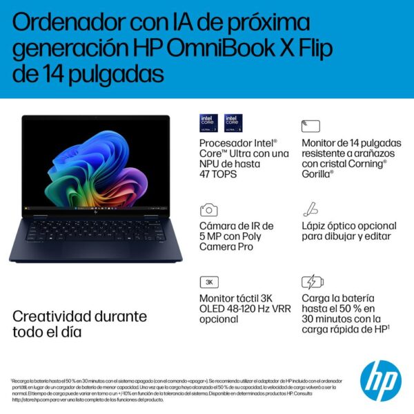 Portatil hp 14 - fm0010ns u7 - 258v 32gb ssd 1tb 14 pulgadas - Imagen 3