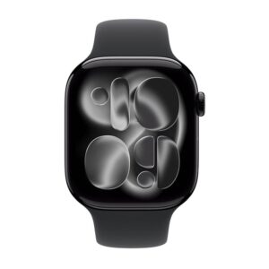 Smartwatch apple watch s11 gps + cellular 46mm jet black aluminium case  black sport band -  s - m