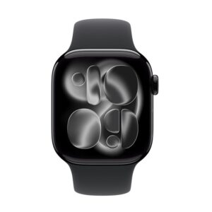 Smartwatch apple watch s11 gps + cellular 42mm jet black aluminium case  black sport band -  s - m