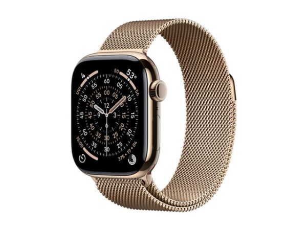 Smartwatch apple watch s11 gps + cellular 42mm gold titanium case  gold milanese loop - Imagen 2