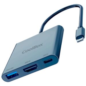 Minidock coolbox c31 aluminio usb - c a hdmi 4k - usb - a - usb - c 3.2 gen1 pc - mac - consolas