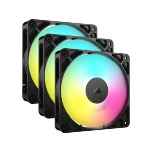 Ventilador caja corsair rs120 argb 3 x 120mm negro