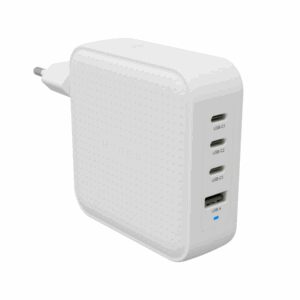 Cargador de pared hyper travel charger 100w 3x usb tipo c 1x usb tipo a blanco