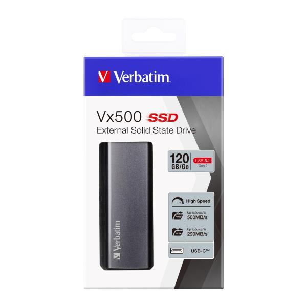 Disco duro externo ssd verbatin vx500 120gb 1.8 pulgadas usb tipo c - Imagen 3