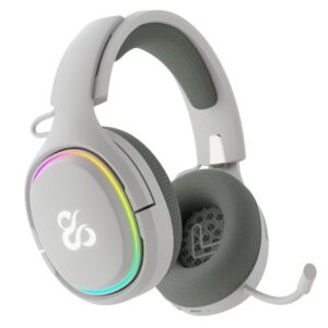 Auriculares gaming newskill aton v2 ivory inalambrico rgb blanco