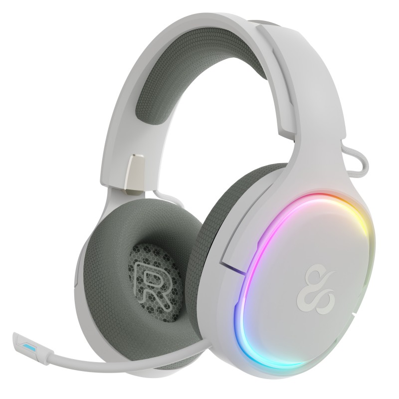 Auriculares gaming newskill aton v2 ivory inalambrico rgb blanco - Imagen 2
