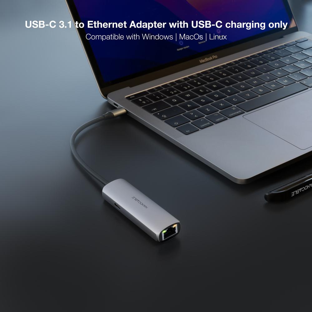 Adaptador coolbox usb - c 3.1 a rj45 con pd 100w usb - c - m aluminio color gris 18 cm - Imagen 3