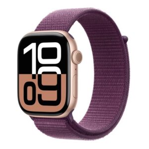 Apple watch series 10 gps 46mm rose gold aluminium case with plum sport loop reacondicionado