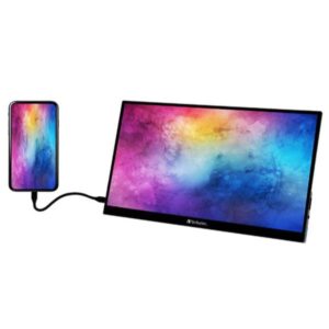 Monitor led portatil 14 pulgadas verbatim ips - fhd - hdmi - usb tipo c - 60hz - 6ms