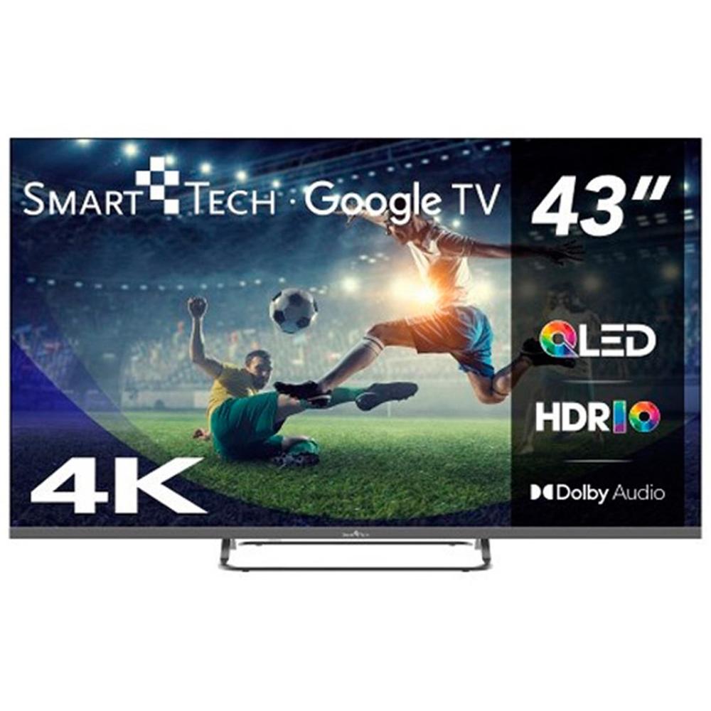 Tv televisor smart tech 43 pulgadas qled 4k uhd 43qg02v2 google tv