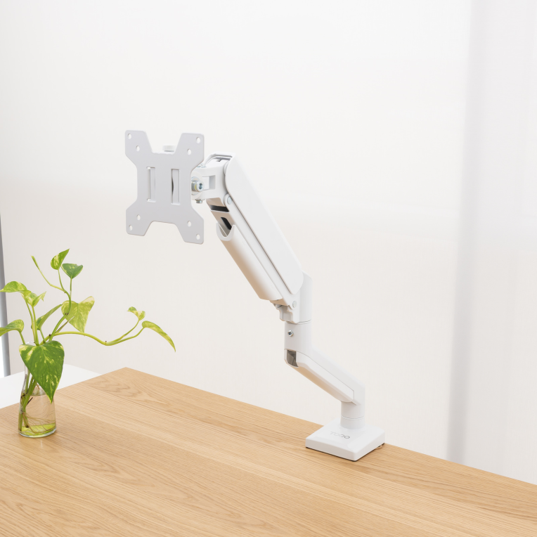 Soporte mesa tooq vesa hasta 34 pulgadas 100x100mm max 10kg blanco - Imagen 2