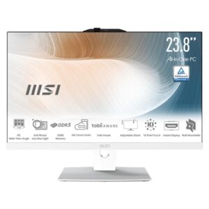 Ordenador all in one msi am242p - 2089xeu core 5 - 120u -  16gb -  ssd 512gb -  23.8 pulgadas fhd -  freedos blanco