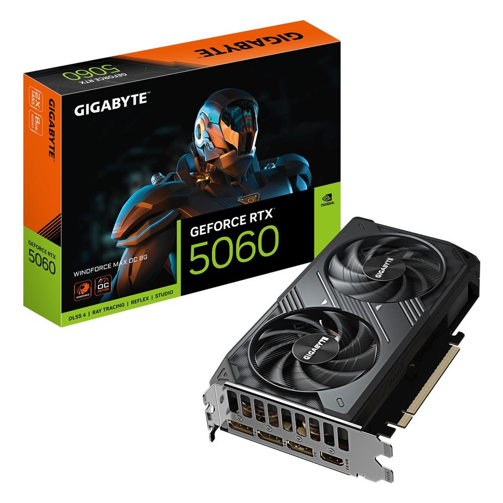 Tarjeta grafica gigabyte rtx 5060 windforce 8gb max gddr7 - 3x dp - 1x hdmi pci express 5.0