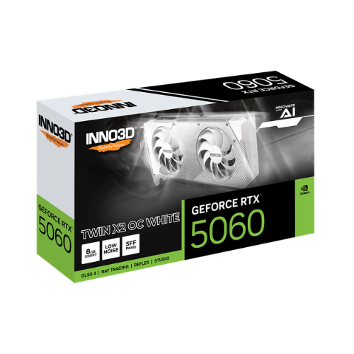 Tarjeta grafica inno3d rtx 5060 twin x2 oc white 8gb gddr7 - 3x dp - 1x hdmi pci express 5.0 - Imagen 3