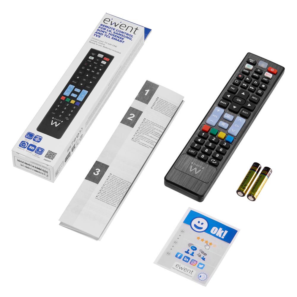 Mando a distancia ewent ew1577 para smart tv lg - samsung - sony - hisense - tcl - Imagen 2